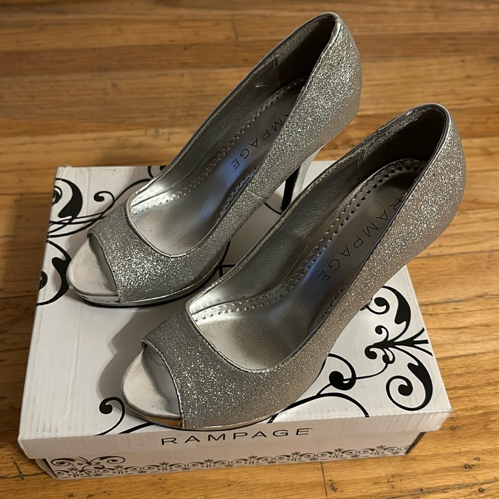 Rampage silver heels